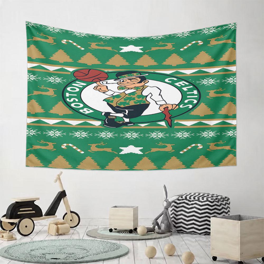 "Boston Celtics Festive Tapestry Design" Pattern Wall Hanging Tapestry Decorative Tapestry Home Decor for Bedroom and Living Room
