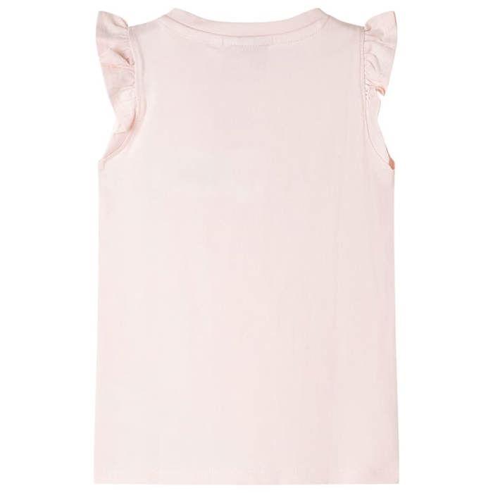 T-shirt enfants avec manches à volants rose pâle 92/104/116/128/140
