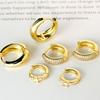 Inlaid Zircon Copper Ear Buckle, Electroplated Real Gold Creative Temperament Earrings 3 Pairs Of Earrings Set