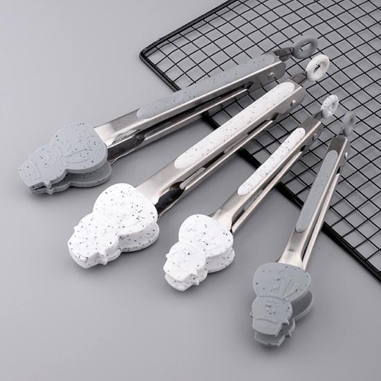 

Зажим для пищевых продуктов Трудосберегающие отверстия для подвешивания Прочные кухонные щипцы из нержавеющей стали с длинной ручкой для пекарни