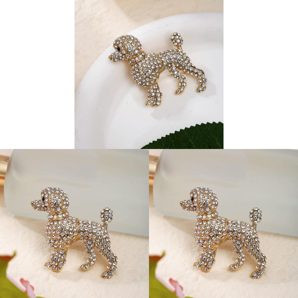Animal Dog Alloy Brooch With Electroplated Finish For Formal Wear And Gift Purposes