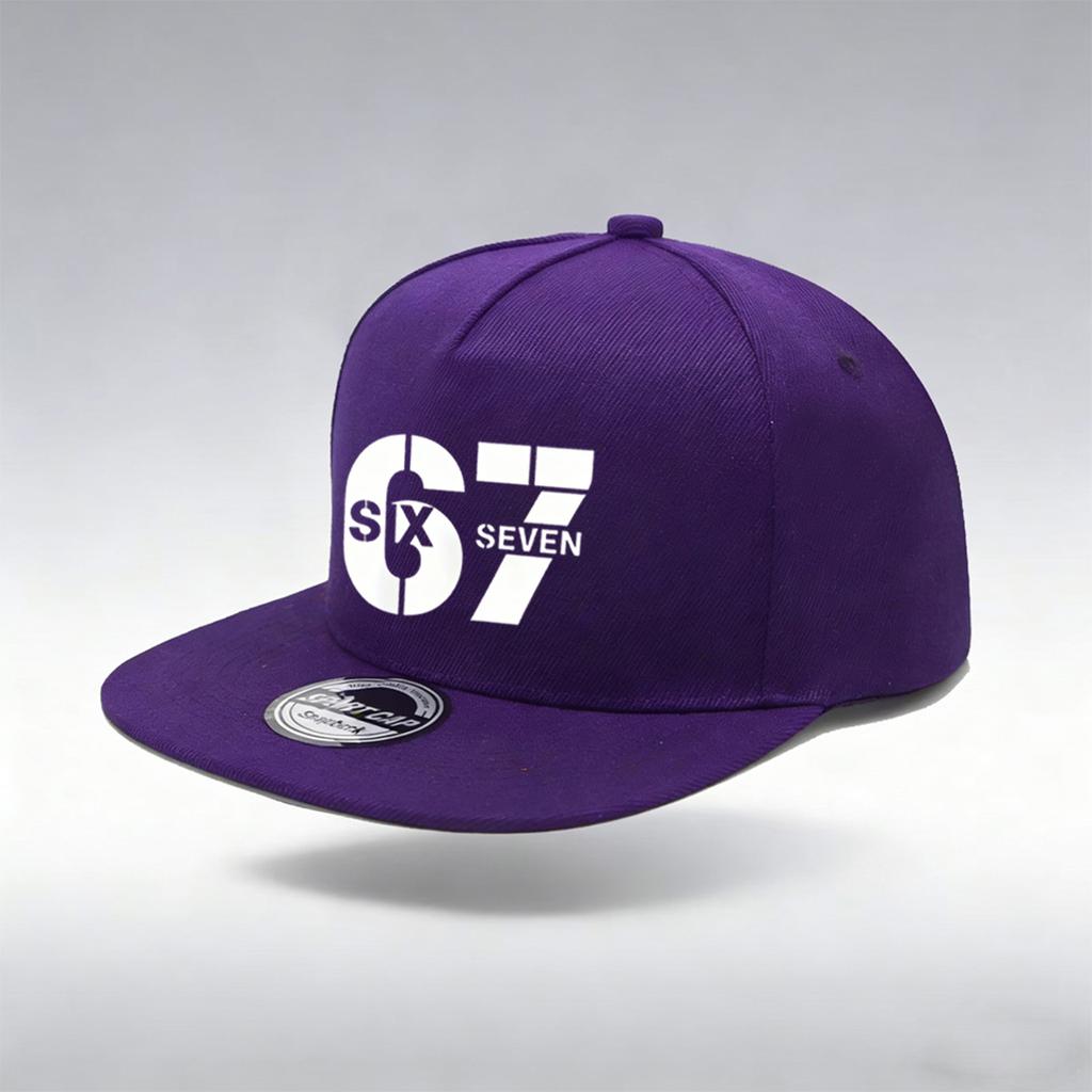 1/2 STKS Y2K 67 Platte Rand Hoed, SIX SEVEN Geometrisch Print, Ademend, Streetwear Esthetiek Pet