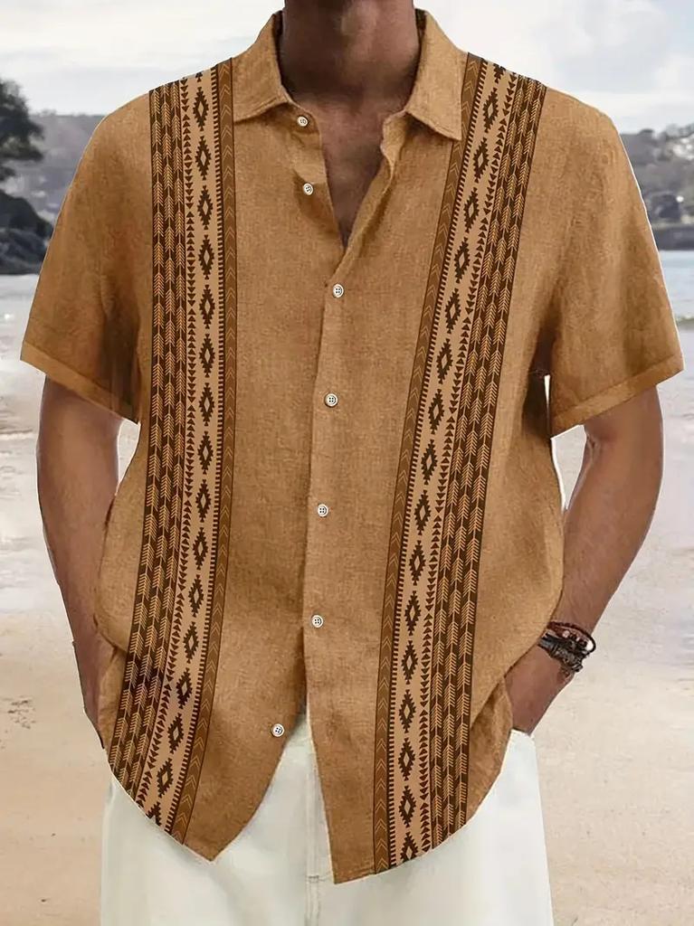 Summer Short Sleeve Flower Shirt Men'S Beach Large Size Casual 3D Digital Printing Men'S Shirt Tide