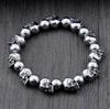 Lion head animal bracelet for men stainless steel braided chain wristband bracelet fashion hip hop jewelry