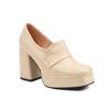 Punk High Heels Women's Pumps Loafer Shoes Platform Brand Classic Black Nude White Heeled Party Office Shoes Lady New 2024