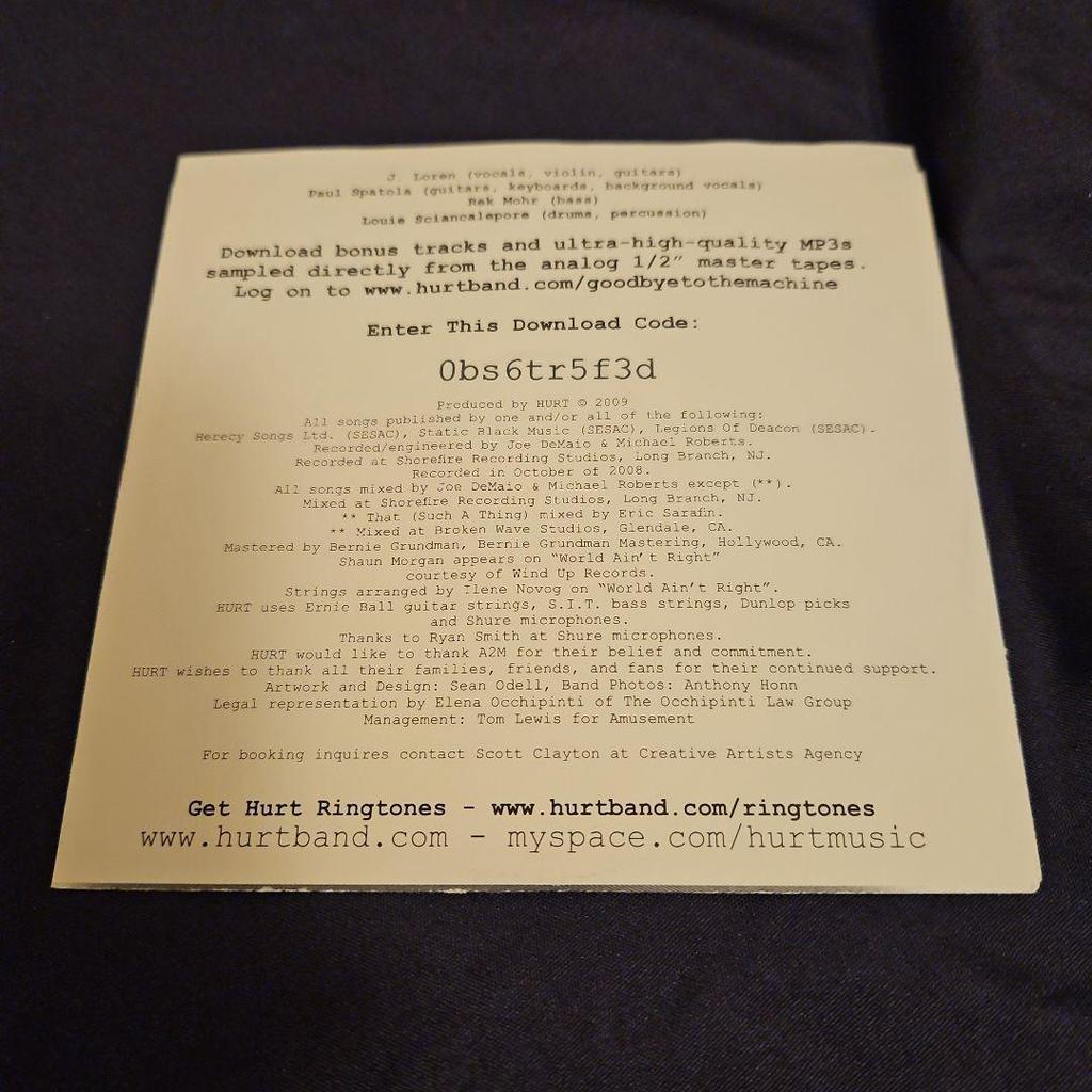 [GEBRAUCHT] Hurt/Goodbye to the Machine