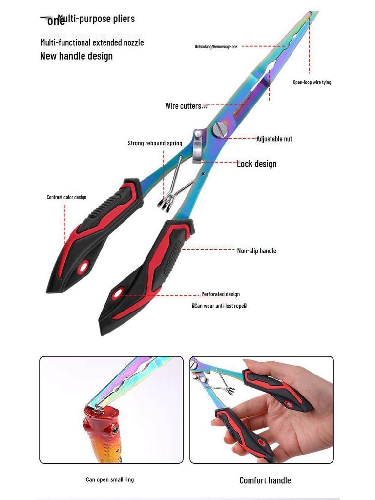 Multifunctional Stainless Steel Fishing Pliers: Hook Remover, Fish Gripper & Scissors