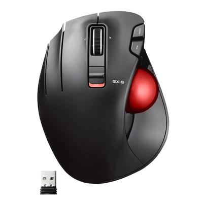 Ασύρματο Ποντίκι Trackball ELECOM (Αντίχειρας) για Αριστερό Χέρι, Κόκκινη Μπάλα, 6 Κουμπιά, Λειτουργία Κλίσης, Οπτικός Αισθητήρας Επίπεδου Gaming, Μαύρο M-XT4DRBK-G
