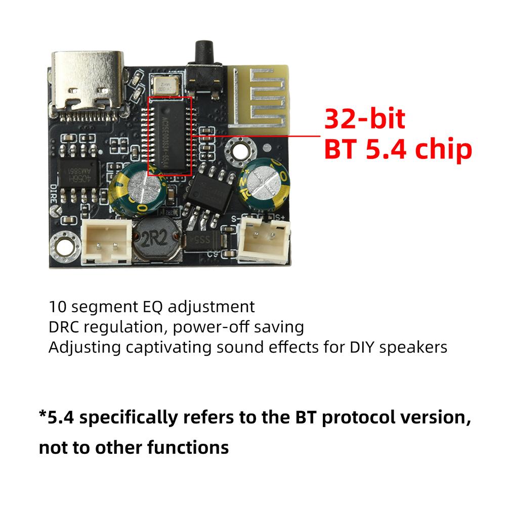 DC 3.7-5.0V Mono Amplifier Board BPM13 Plus BT 5.4 Amplifier Module BT Audio Speaker DIY Module Type C