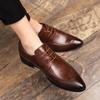 Men's Pointed Leather Shoes Business Dress Shoes Plus Size Derbies Leather Shoes