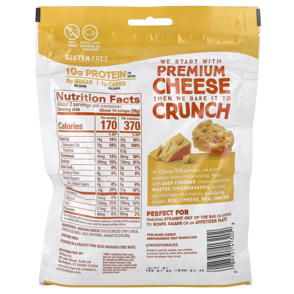 Whisps, Cheddar Cheese Crisps, 60g (2.12oz)