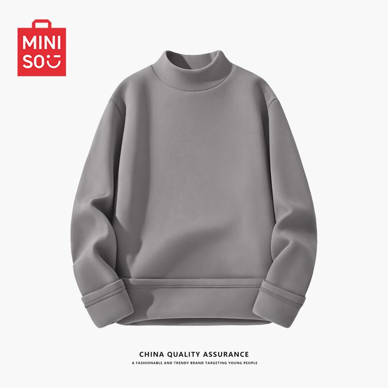 MINISO Men s Thermal Fleece Long-Sleeve T-Shirt M