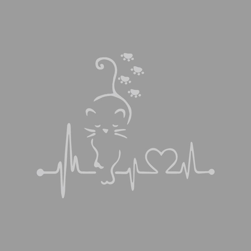 Cute cat paw print heartbeat melody creative&funny stickers for cartoon fans&lover,high quality for car trucks motorcycles