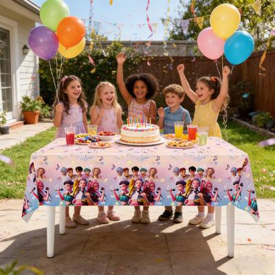 Kit de Décoration de Fête d'Anniversaire K-Pop Nappe Assiettes en Papier Guirlande Thématique Serviettes Vaisselle Jetable Écologique Nettoyage Facile