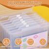 Greeting Card Storage Box Photo Organizer with 6 Removable Adjustable Dividers and Stickers for Photos Crafts Scrapbooking