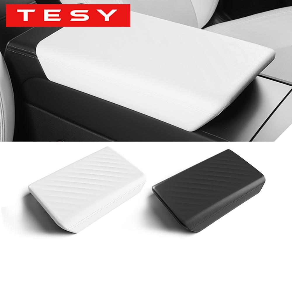 TESY Central Armrest Cover for Tesla Model YL Y Juniper Launch Model 3 Highland TPE Soft Case Center Console Lid Accessories