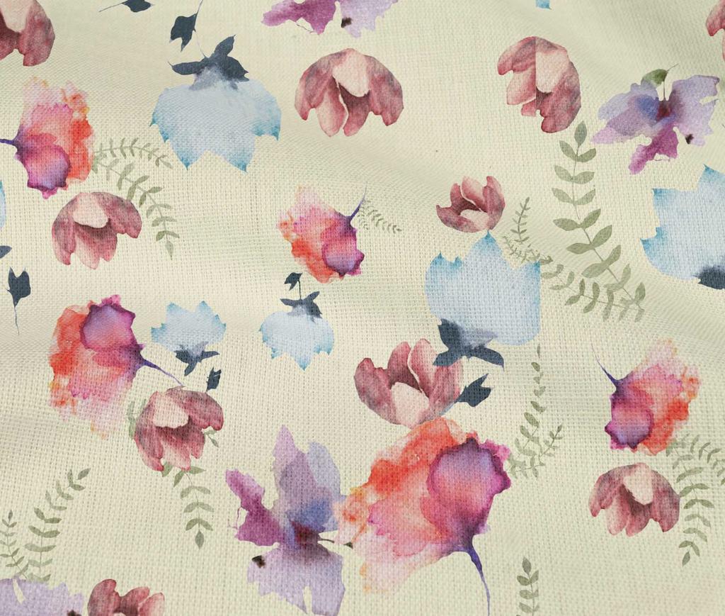 oneOone Bavlněný Flex Krémový Látka Květiny & Listy Akvarel DIY Oblečení Prošívaná Látka Potisk Látka Na Metráž 40 Palců