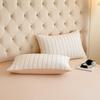 All-Cotton Chenille Jacquard 4-Piece Set: Striped Duvet Cover, Bed Sheet, Fitted Sheet - Simple Washed Cotton Design