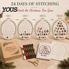 Holiday Sewing Project Kit 24 Days Christmas Tree Embroidery Kit, DIY for Beginners, Handmade Indoor Crafting Hobby Material Pack with Full