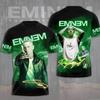 Round Neck 3D Rapper Eminem Printed T-shirts Casual Short Sleeved Men's T-shirts - Soft Medium Stretch Polyester Fabric Summer Relaxed Fit Clothing