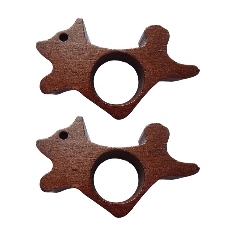 

Pack of 2 Creative Animal Inspired Thumb Bookmarks Made From Natural Wood Ideal For Cats And Dog Lovers Book Page Holder