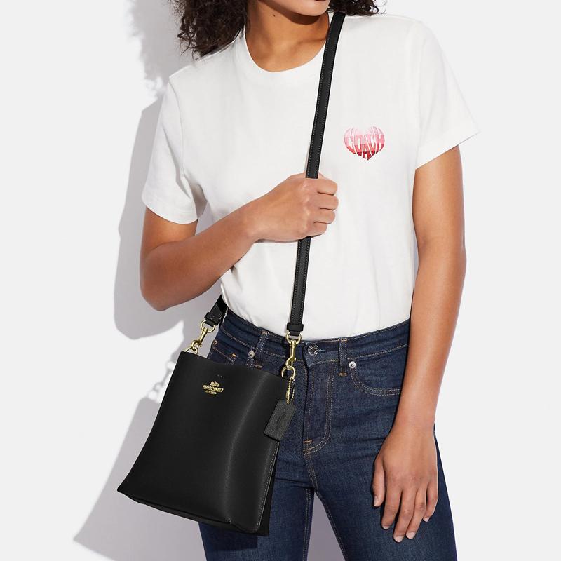 Coach Mollie Solid Leather Bucket Bag Women Handbags Black CA177-IMBLK