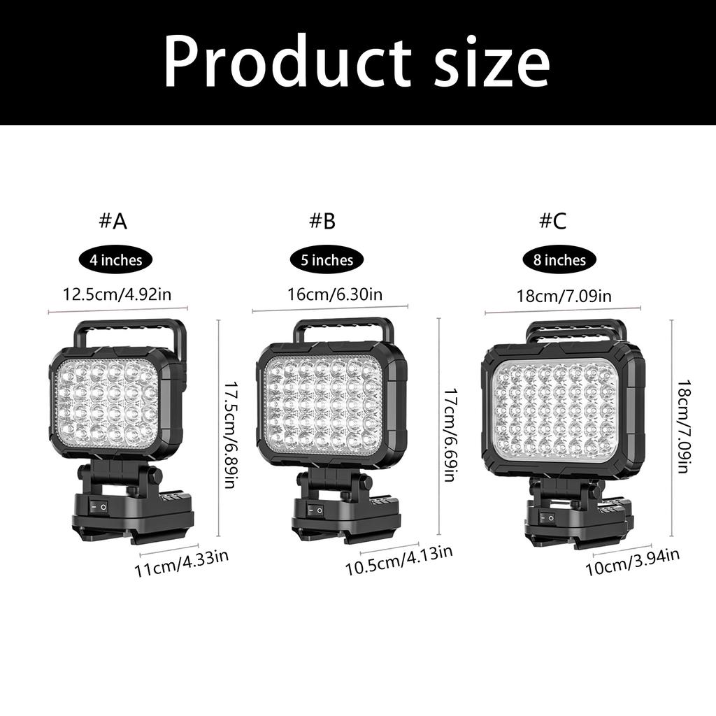 Durability USB Rechargeable LED Work Light With PowerBank Capability Adjustable Illumination For Various Night Activities