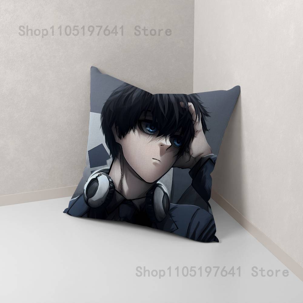 

Anime I-Isagi Y-YoichiS B-Blue L-Lock All-Match Printed Pillow Case Sofa Car Office Room Decoration & Protector 12x12Inch
