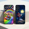 Capa de Celular Anime Super M-MarioS Bros Para Samsung S26,S25,24,23,22,30,21,10,9,Ultra,Plus,Lite,Capa Preta Macia