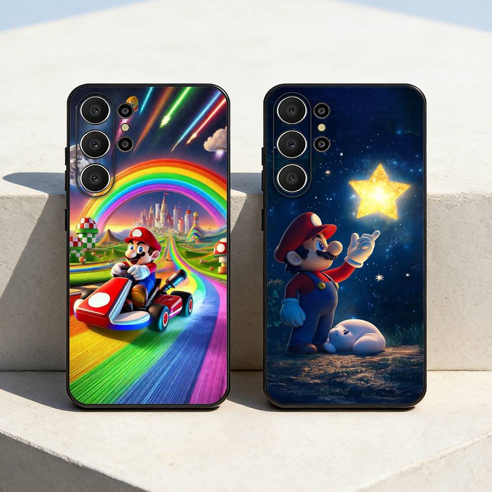 Anime Super M-MarioS Bros Phone Case For Samsung S26,S25,24,23,22,30,21,10,9,Ultra,Plus,Lite,Black Soft Case