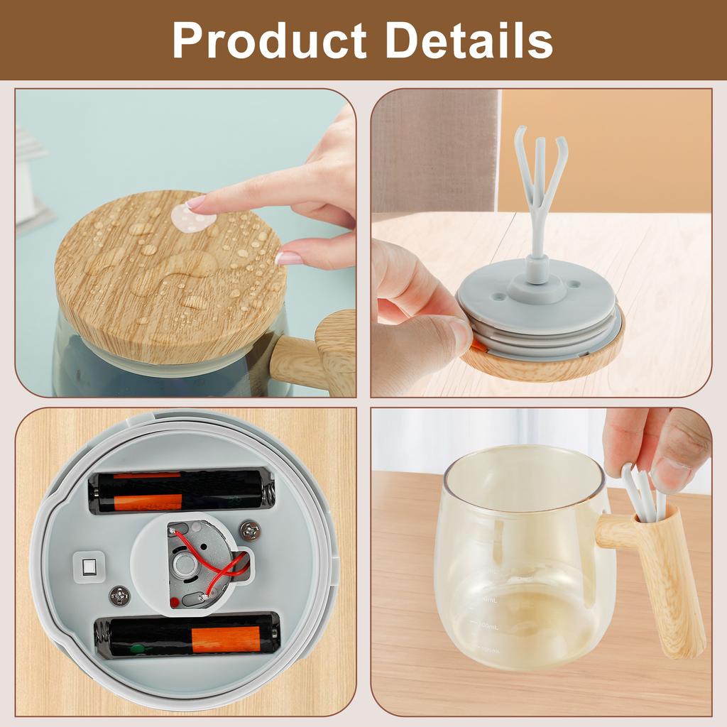 Self Stirring Mug Portable Electric Stirring Coffee Cup Office Glass Inner Tank Mug Automatic Electric Protein Powder Mix Cup