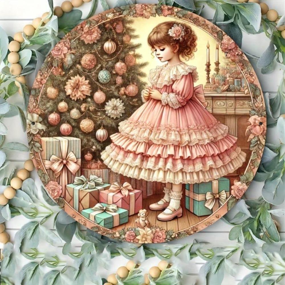 Vintage Weihnachts-Blechschild Wandkunst 8x8 Zoll Haus Küche Café Dekor