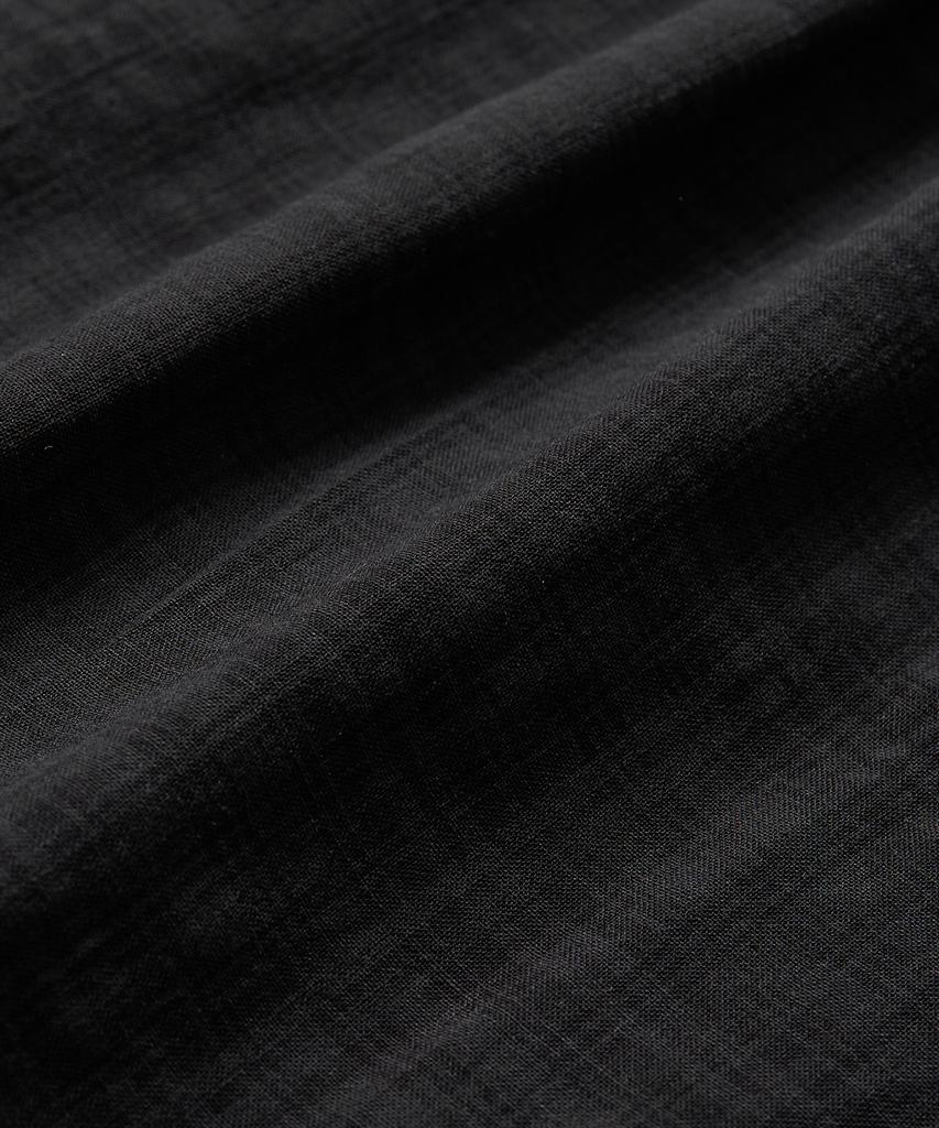 EXCONTAINER [Summer] Muted Check Semi-Crop Shirt (Black)