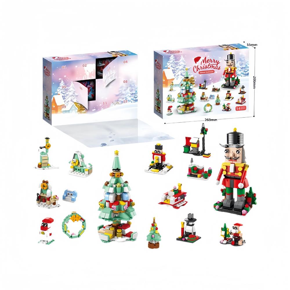 Merry Christmas Toy Tree Building Clamping Blocks Bricks Christmas Village Toys Gift Decorations Figurine for Diy Christmas Gift