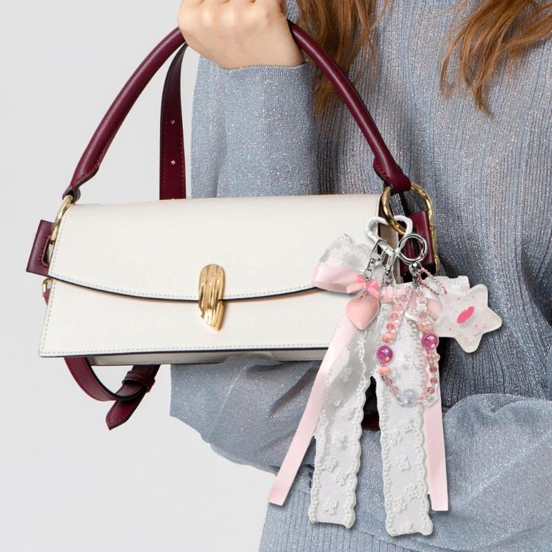 Unique Mini Bag Accessory With Acrylic Frame And Metal Star DIY Craft Keychain Decoration for Women