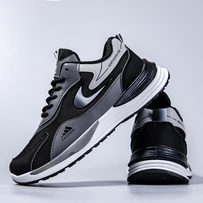 

Мужская спортивная обувь Простая высококачественная обувь Тренд повседневная студенческая уличная спортивная обувь 44 черный серый