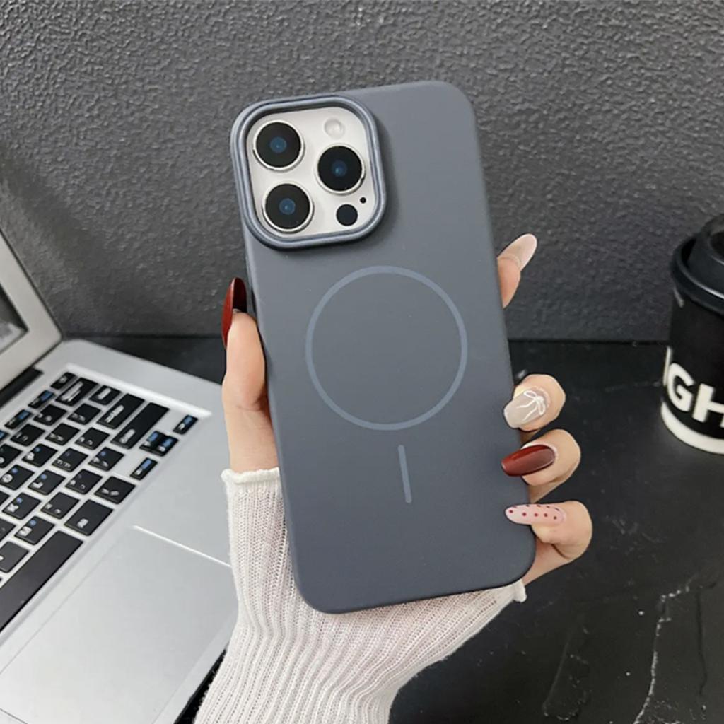 Magnetic Suction Soft PC Case Soft Edge Frosted Air Bag Anti-fall Cooling Personalized Ins All-inclusive Small Fresh Mobile Phone Case