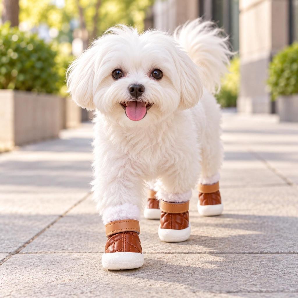 4 Pieces Pet Footwear Winter Dog Shoe with Soft Lining Paw Protector Boots