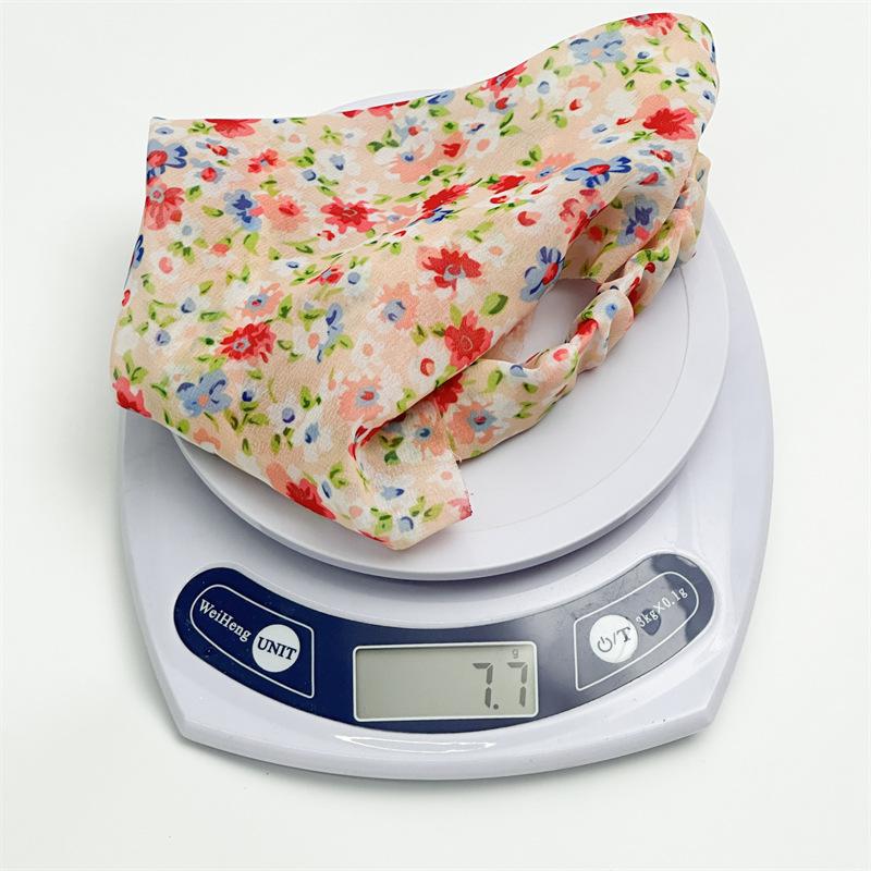 Floral Print Triangle Kerchief Headbands Elastic Back Bandana Style Hair Wraps Bohemia Garden Party Headwear For Women