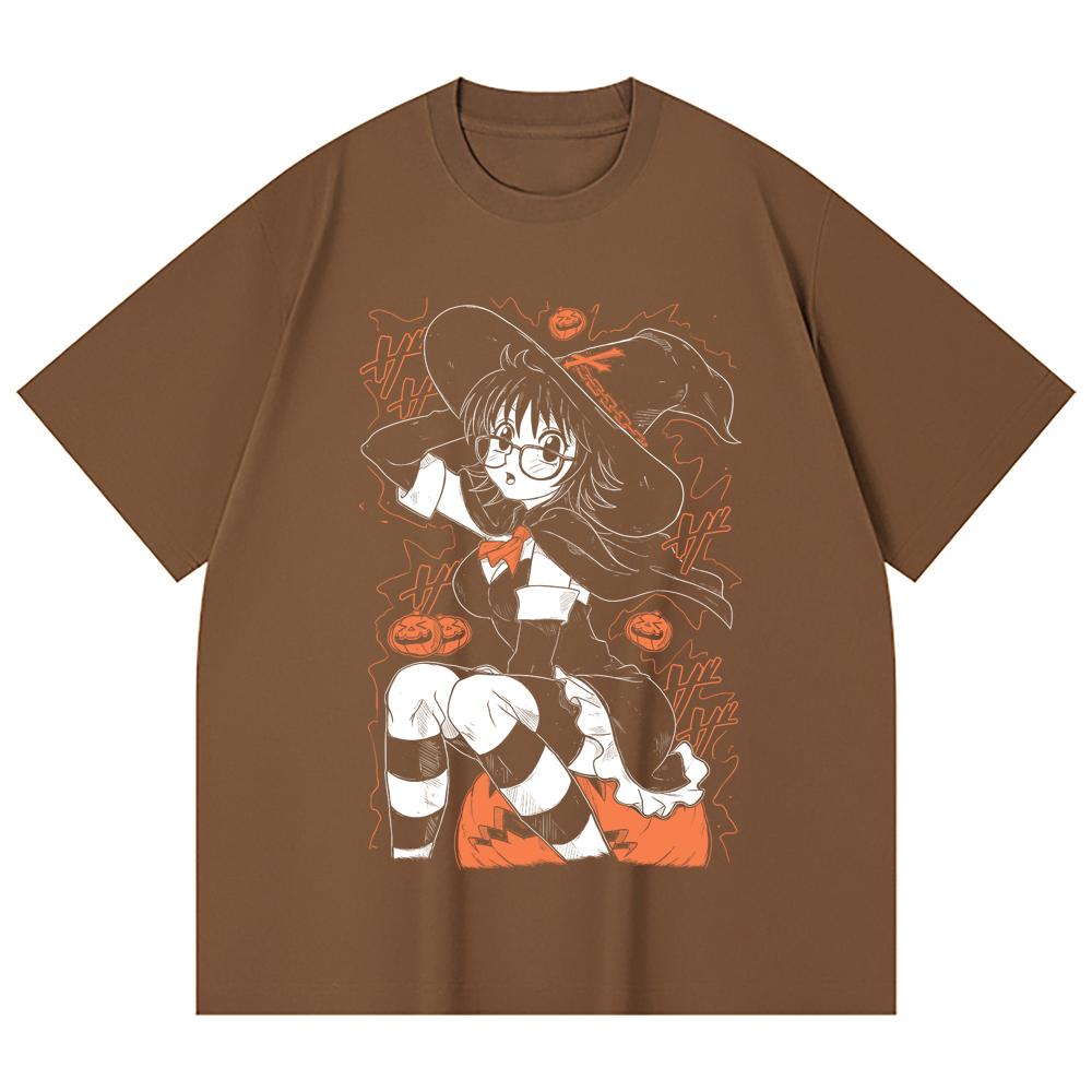 230 g/m² 100% Bawełna HXH V11 Shizuku Nadruk Halloweenowy Unisex Ciężka Bawełniana Koszulka