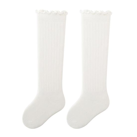 

1 Pair Baby Long Knee-High Socks for Spring & Fall Soft Skin-Friendly Cotton Socks Breathable Anti-Slip Fungus Resistant Kids Socks S белый