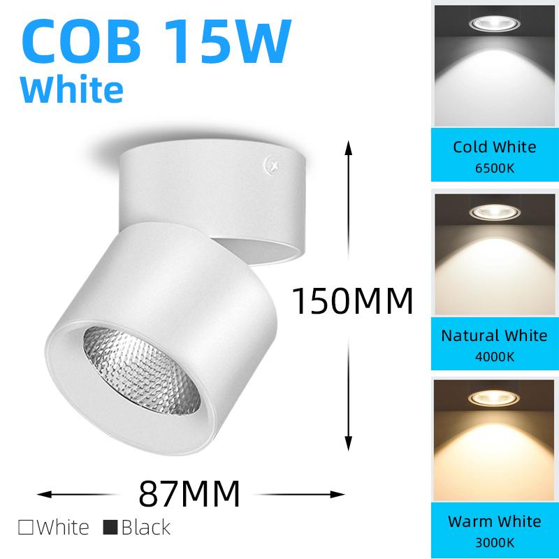 Led Spot Lights Ceiling Lamp LED Downlights 220V Foldable Spotlights COB 15W 40W Light Fixture Indoor Lighting For Home Bathroom