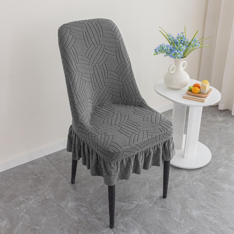 

Утолщенный жаккардовый чехол для стула из кукурузного бархата, увеличенный эластичный изогнутый чехол для стула для ресторана, домашнего стула, пыленепроницаемый и износостойкий 40CM