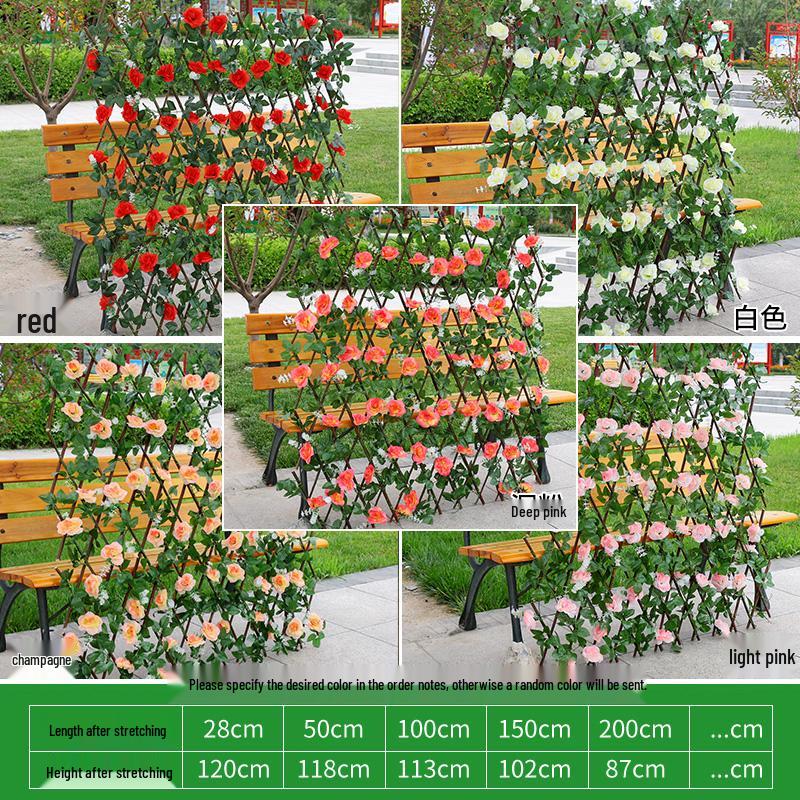 Retractable Wooden Picket Fence for Outdoor Greenery and Balcony Decoration