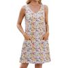 Abito Casual Senza Maniche Stampato Lento Nuovo Primavera Estate Scollo a V Donna