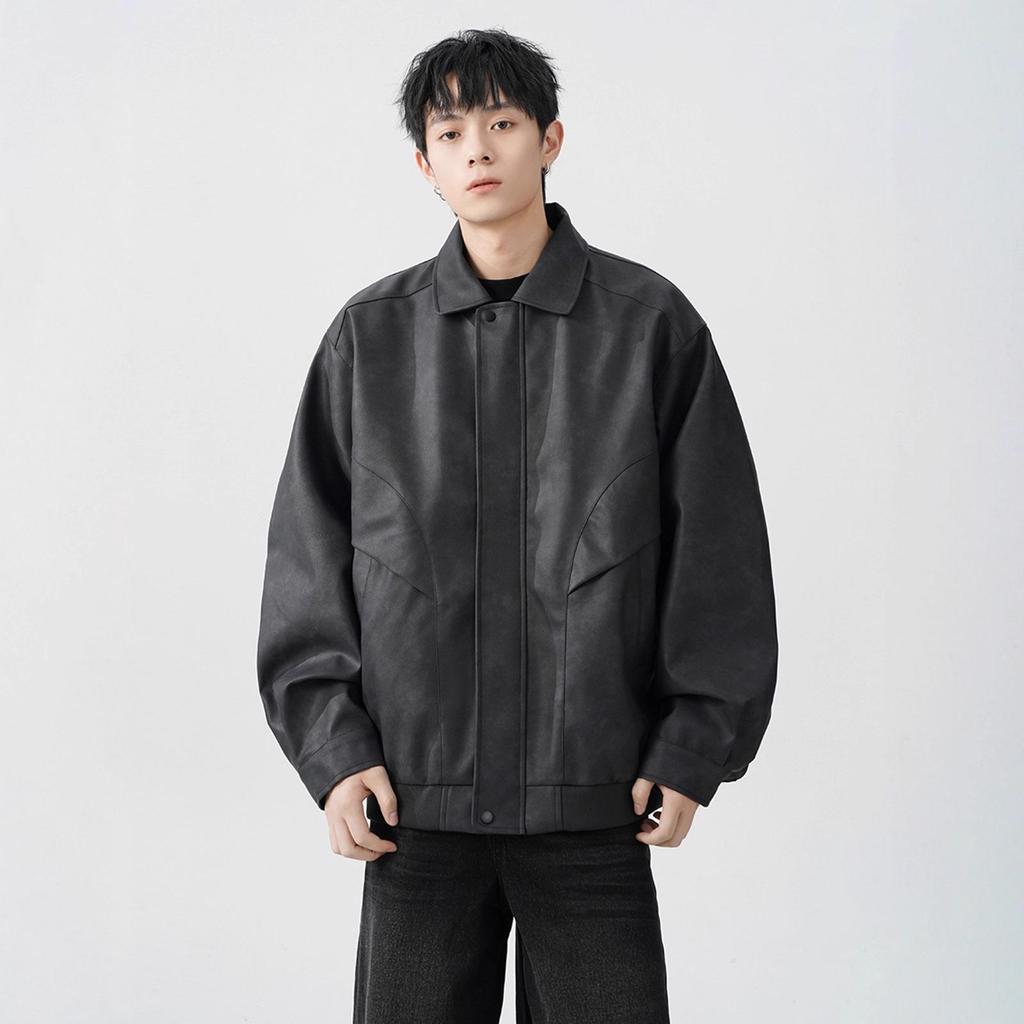 Street Leather Jacket Mens Autumn Updated Work Jacket Flight Jacket