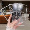 For iPhone 16 Plus Clear Case Compatible with MagSafe Gyro Design PC+TPU Phone Cover with Kickstand