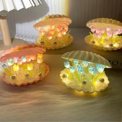 1 set de ornamente de cochilie lucrate manual DIY, lumină de noapte creativă, decorațiuni luminoase de modă