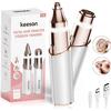 Facial Hair Removal for Women, 2-in-1 Electric Eyebrow Trimmer with LED Light, Rechargeable Hair Removal Device Face Shaver Facial Hair Remover for