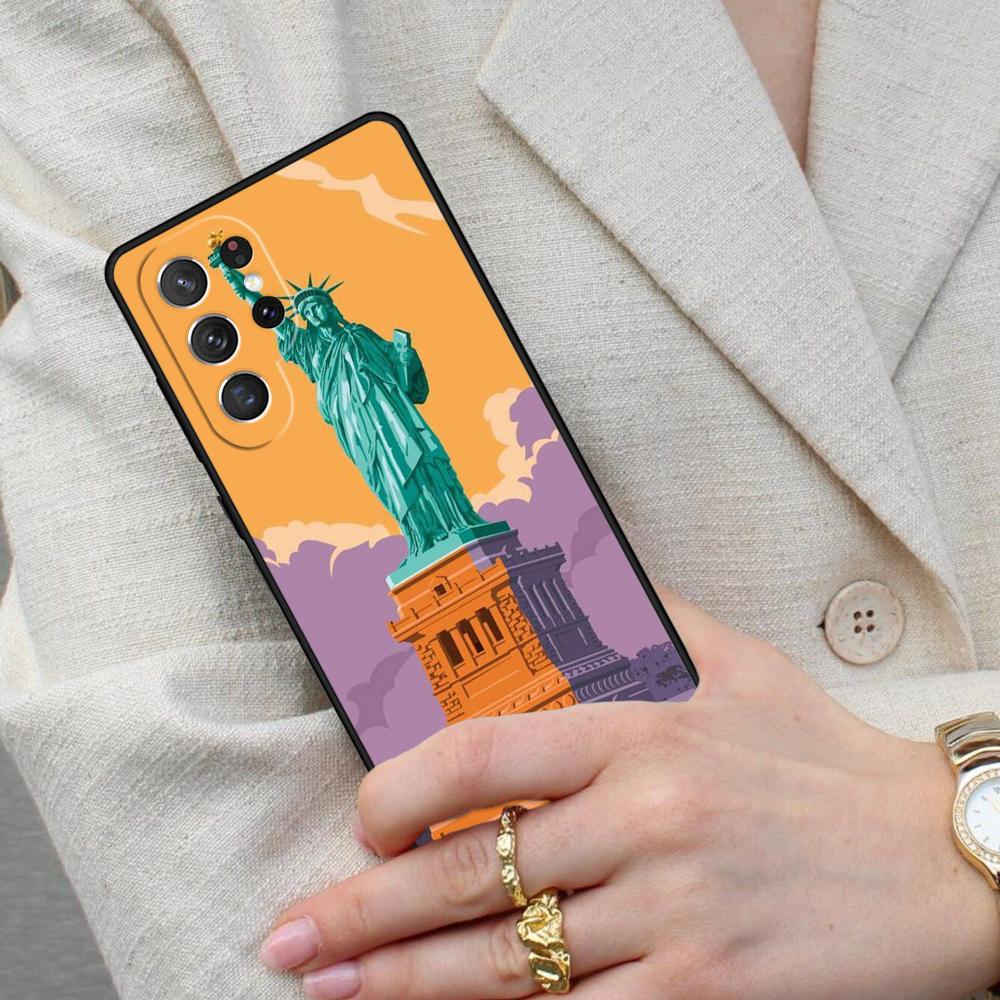 America Statue of Liberty Cell Phone Case for Samsung Galaxy S26 Ultra S25 S24 S23 S22 S21 S20 Note10 Cover
